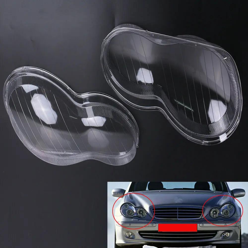For Mercedes Benz C Class W203 2000-2007 Car Headlight Lens Lamp shade Cover Shell