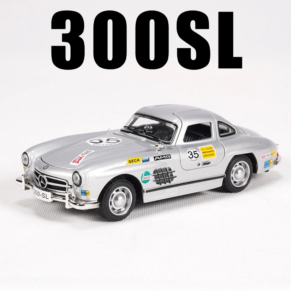 

Масштаб 1:32 300SL 500K Модель автомобиля Игрушечный сплав Кузов Резиновые шины Музыка Свет Откатные автомобили Модели Детские металлические украшения