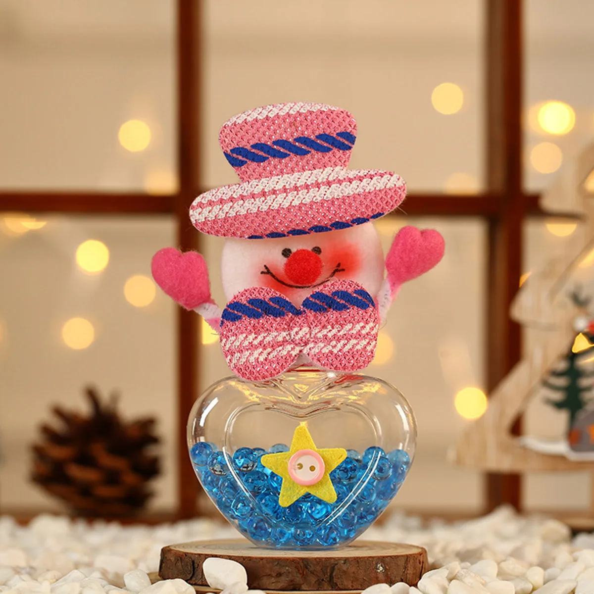 

4Pcs Christmas Candy Storage Boxes Cartoon Containers Santa Snowman Deer Bear Xmas Candy Jars Heart Shape Plastic Gift Box