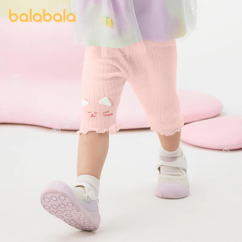 Balabala Baby Pants Girls Infant Long Pants Leggings 2024 New Spring/Summer New Collection Cute Fashionable and Versatile