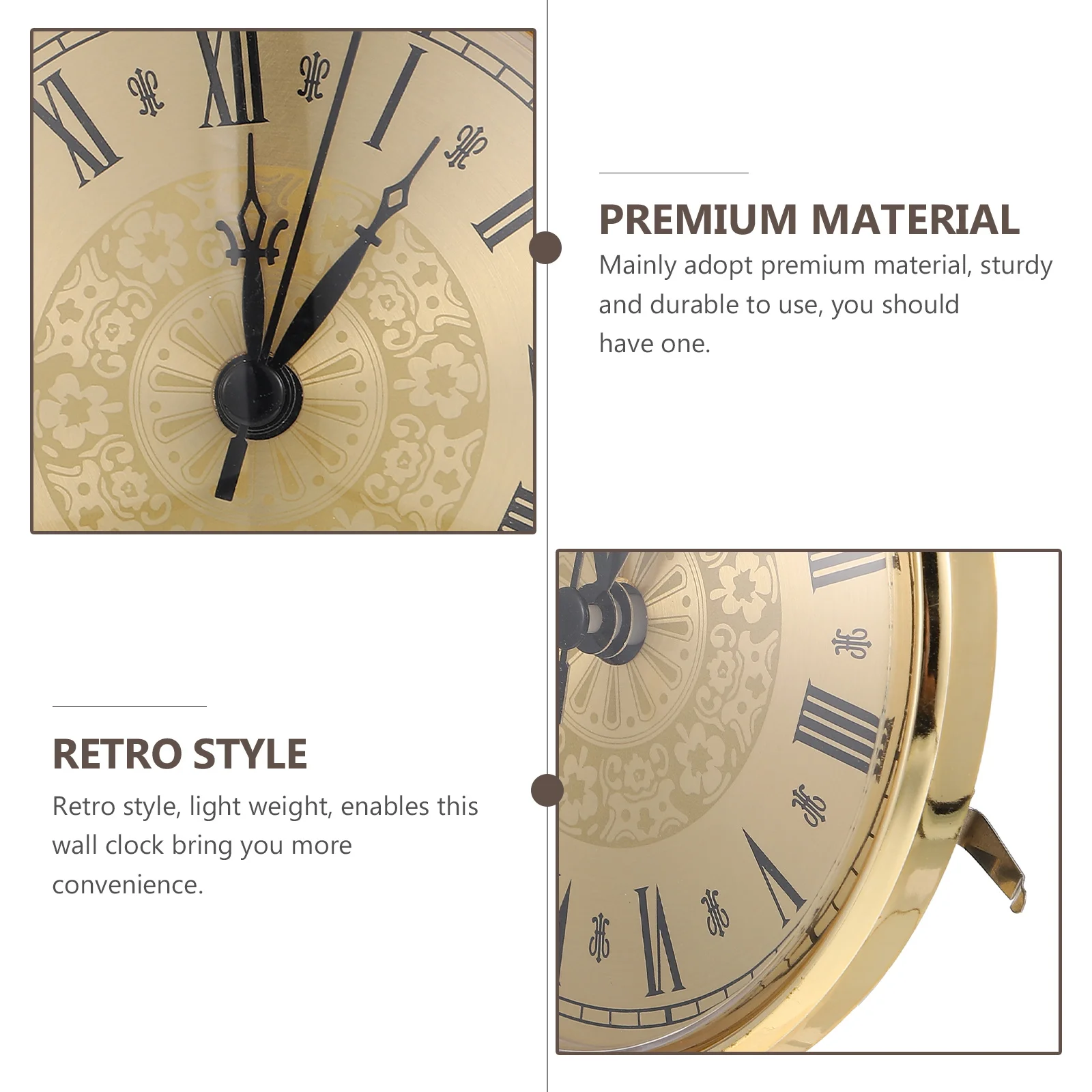 

Retro Style Quartz Wall Clock Insert Compact Design Silent Operation Bedroom Living Room Home Decor Gift Quartz Wall Clock