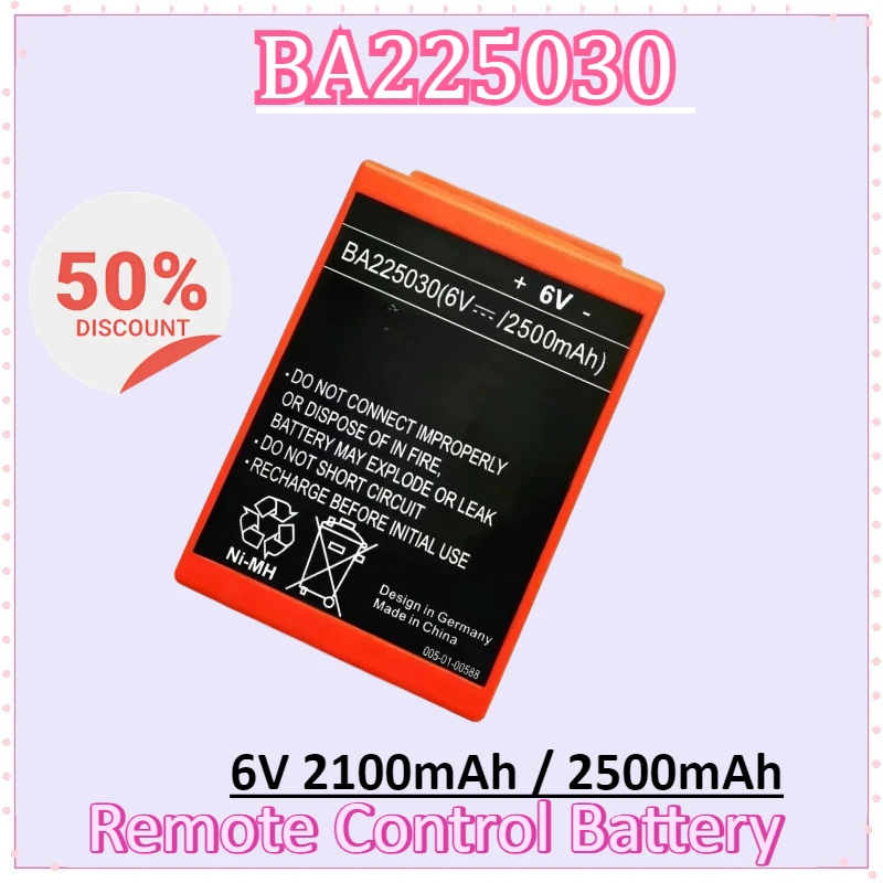 

New BA225030 6V 2100mAh 2500mAh for Pump Truck Remote Control Battery Remote Control Lithium Battery Accessories