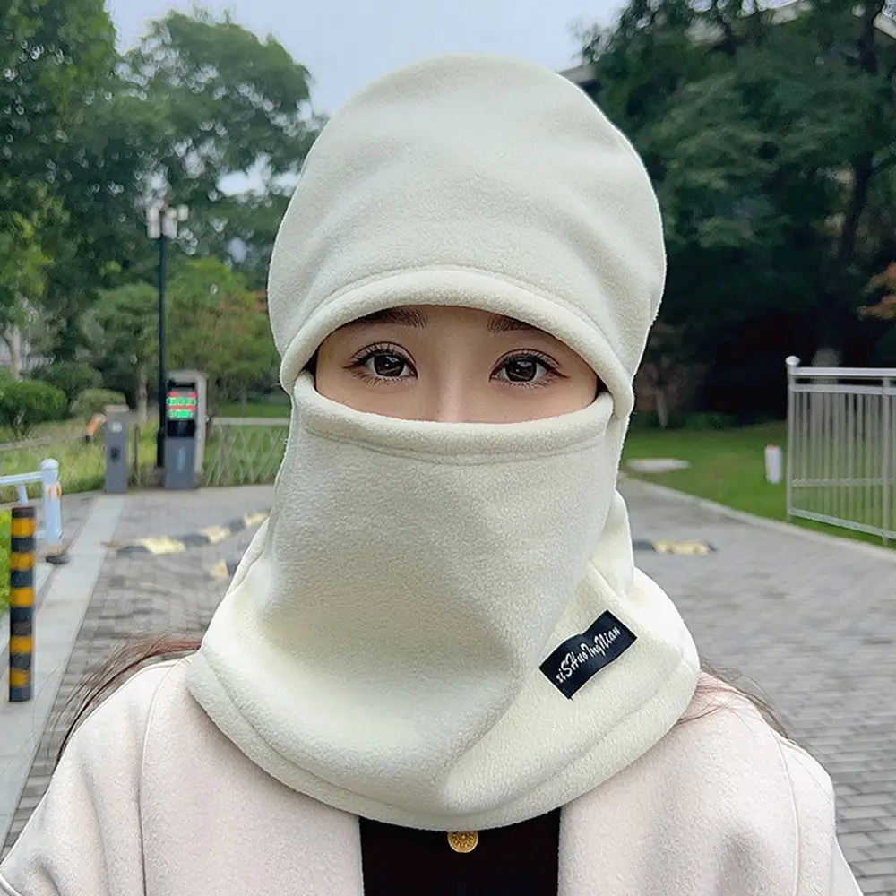 カジュアル防風ポーラーフリースバラクラバ帽子厚く暖かく保つビーニーキャップネックウォーマーフード付きフェイスマスクアウトドアサイクリングスキー