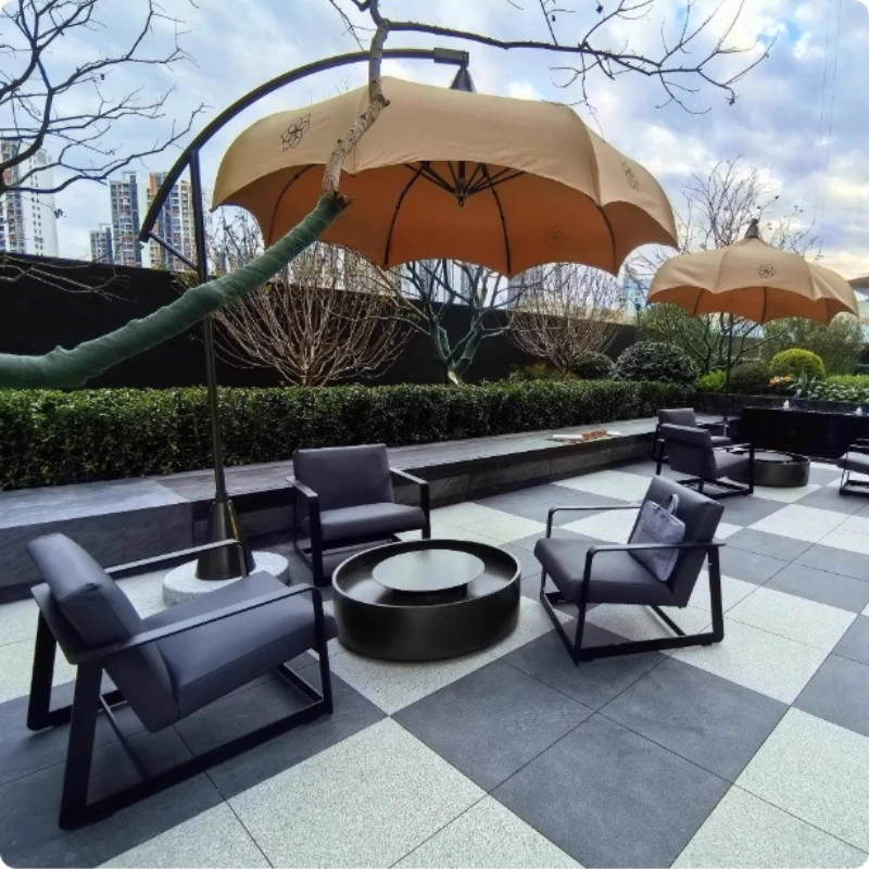Outdoor courtyard garden design Sales department Viewing sofa Waterproof and sunscreen aluminum and stainless steel