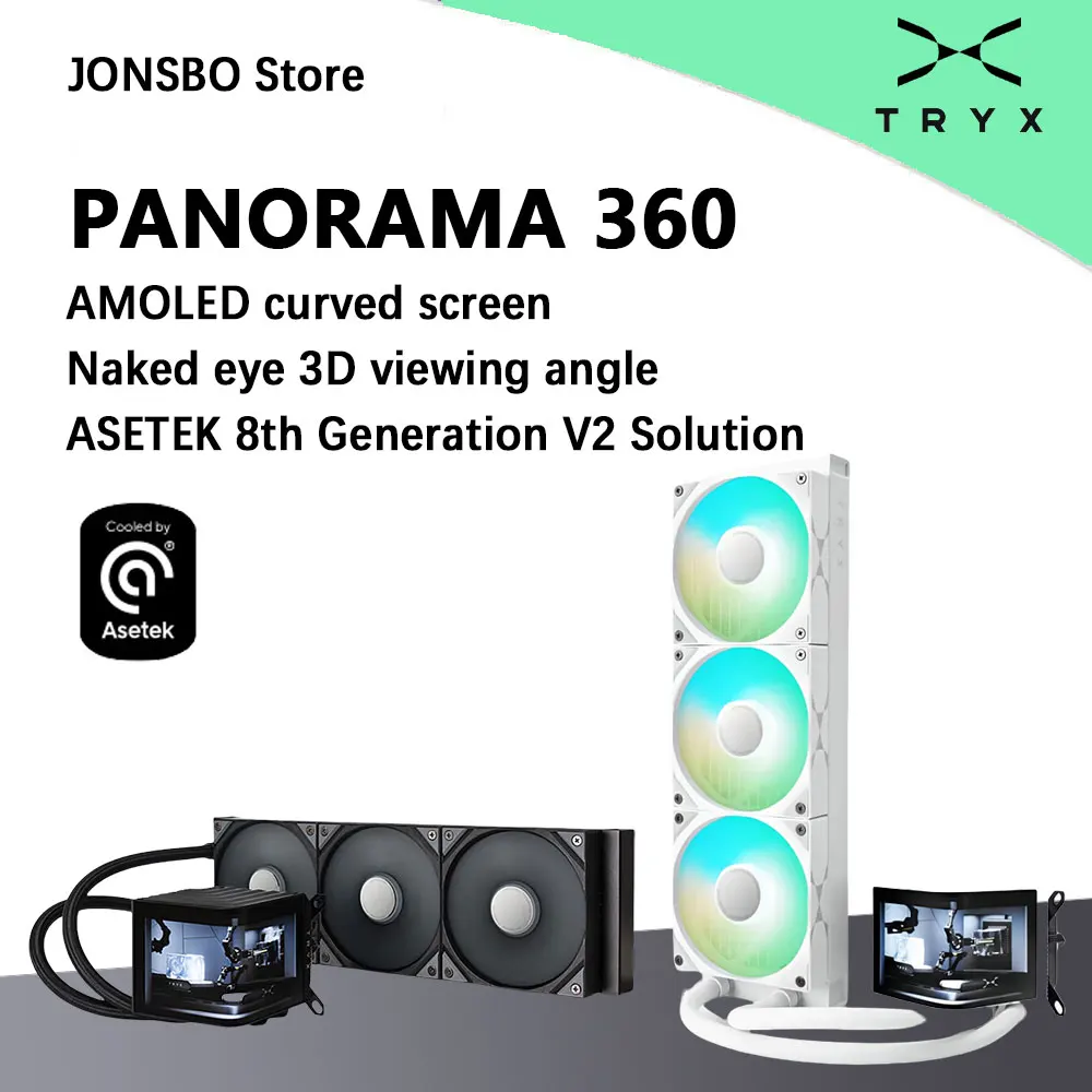 

TRYX PANORAMA 360mm liquid cooler ARGB 6.5-inch curved screen/Asetek 8th generation/KANALI software support