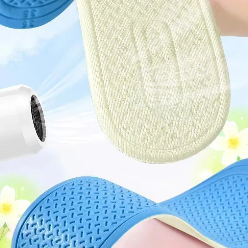 Ultra Thin Breathable Latex Summer Insoles Anti-Slip Soft Cushioning Barefoot-Friendly for Daily Sport Wear Comfortable Cooling