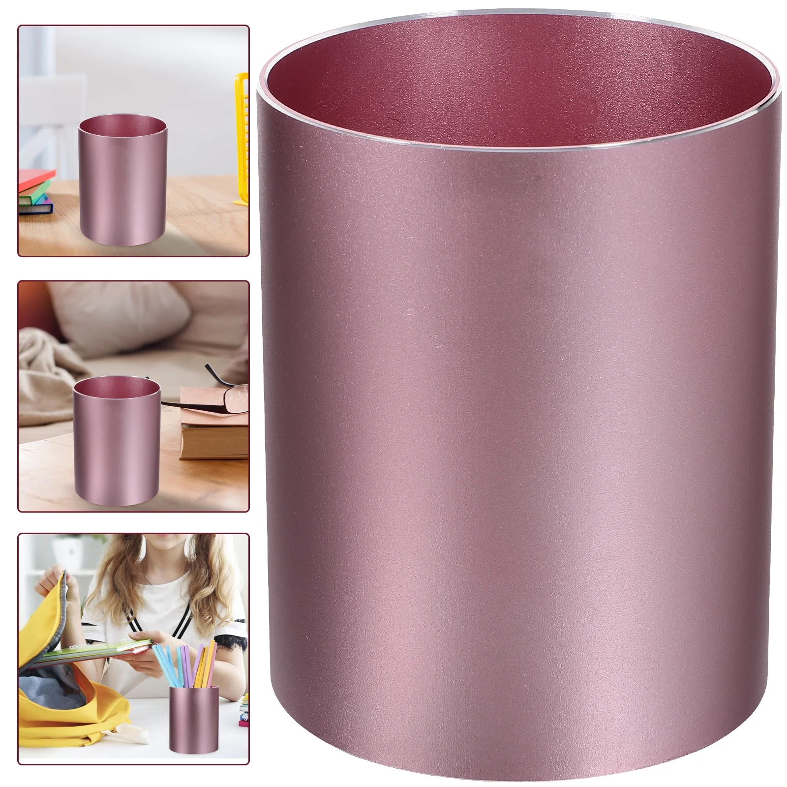 

Simple Style Metal Pen Holder Large Capacity Desktop Pencil Organizer Easy Clean Wipe Stationery Tabletop Accessories