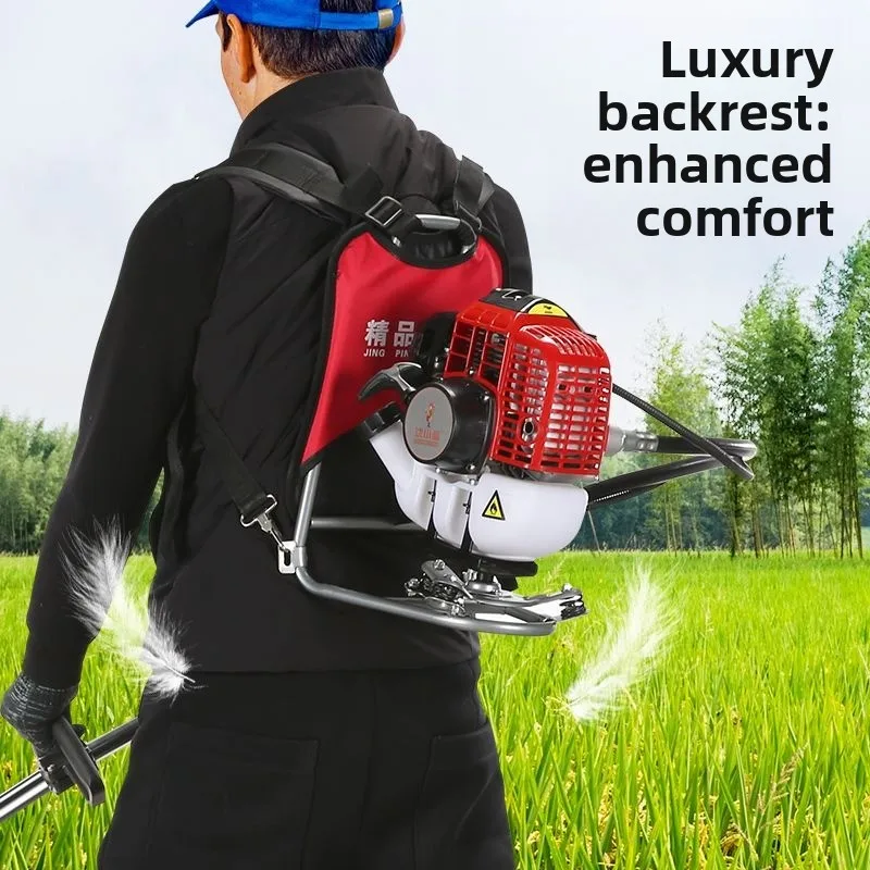 Knapsack two-stroke high-power multi-functional household and agricultural lawn harvesting and weeding machine
