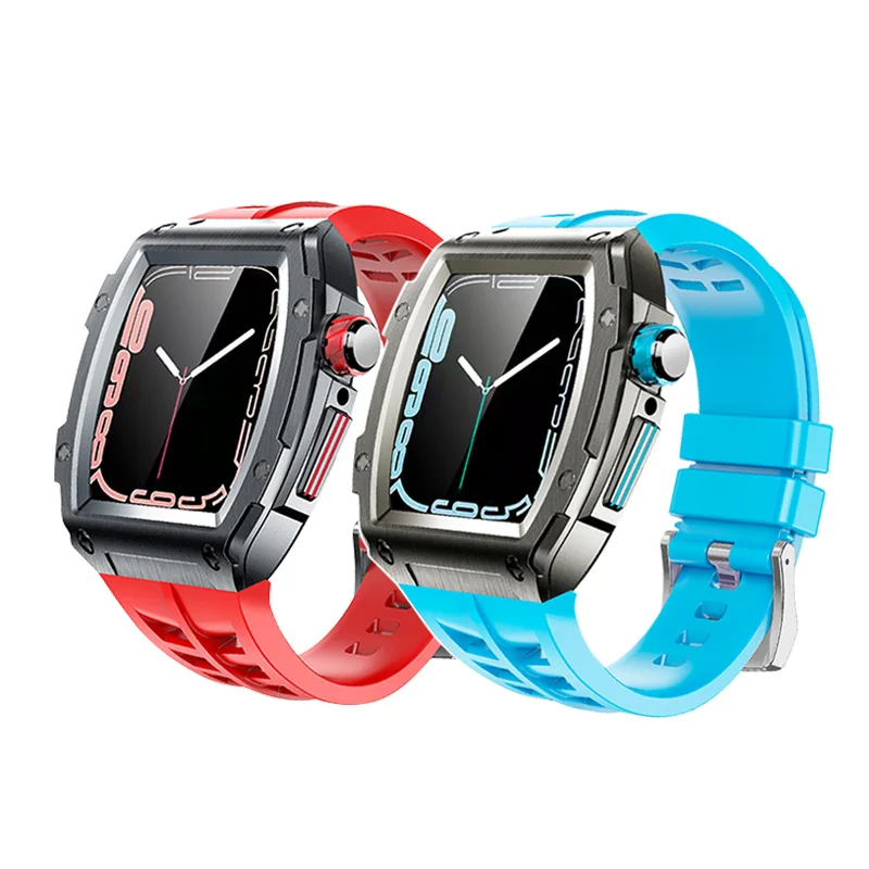 Modification Kit for Apple Watch Series 8 7 45mm Stainless Steel Bezel Case Bracket Cover for Iwatch 6 5 4 SE 44mm Accessories