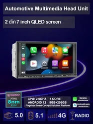 Type C 2 Din 7 Inch Car Universal Multimedia AI Voice Wireless Android Auto Carplay GPS Navigation MP5 Radio steroe head unit