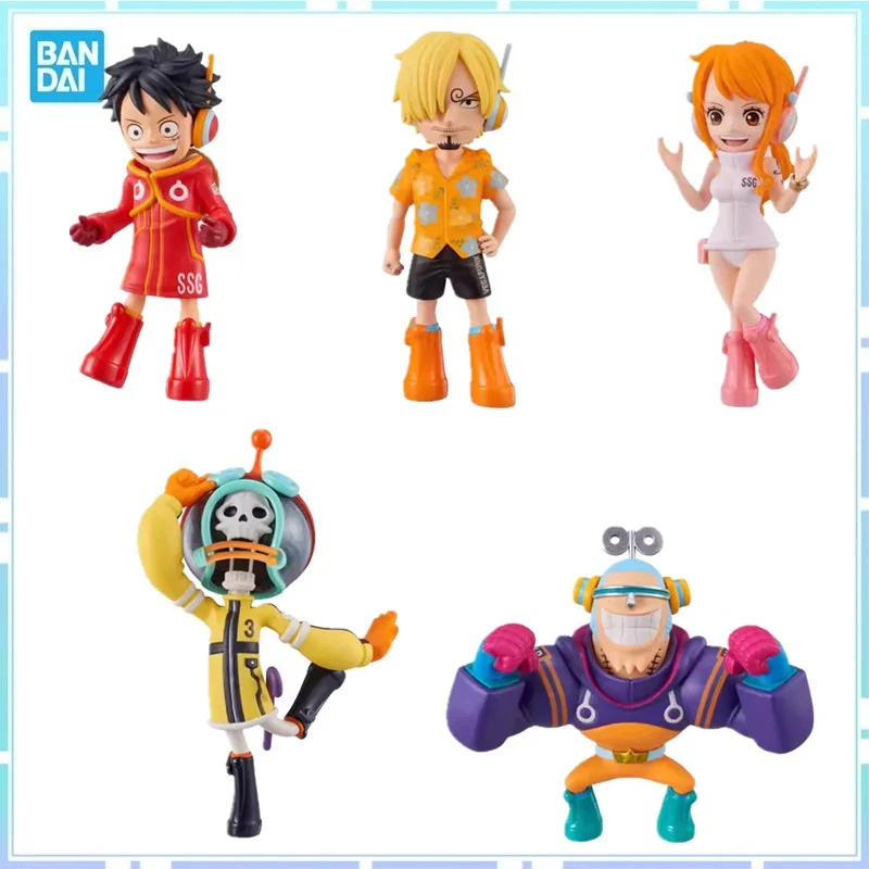 

Bandai Original Banpresto Anime ONE PIECE WCF Vol1 Luffy BROOK Sanji Nami FRANKY PVC Action Figure Model Collectible Toys