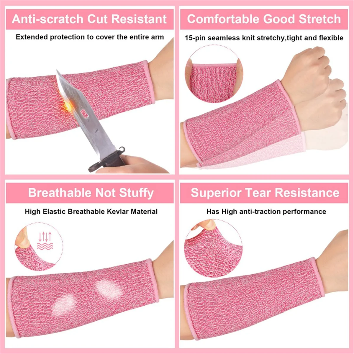 ABJG-3Pairs de protectores de brazos para piel fina y corte de hematomas, manga de antebrazo, quemadura de brazo de nivel 5
