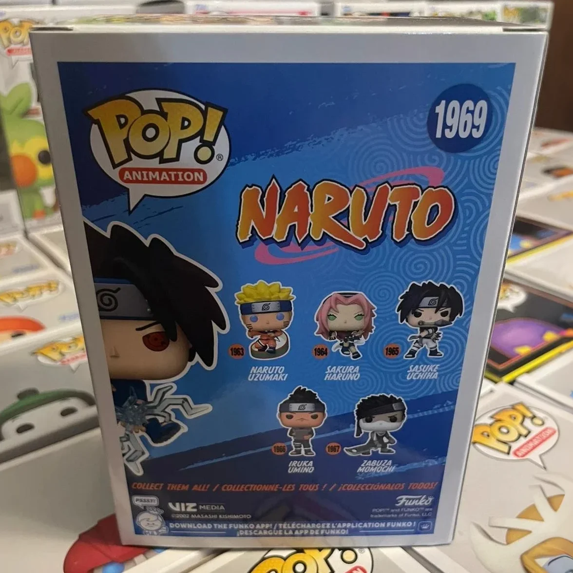 나루토 애니메이션 피규어 사스케 우치하(글로우) # 1969 FUNKO POP 4.5인치 비닐 피규어 소장용 한정판 모델 장난감 선물 ﻿