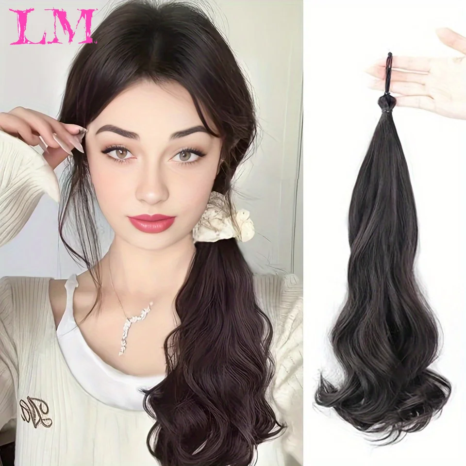 

LM Ponytail Synthetic Hair Extensions Long Straight False Horse Tails Fake Hairpiece For White Black Woman