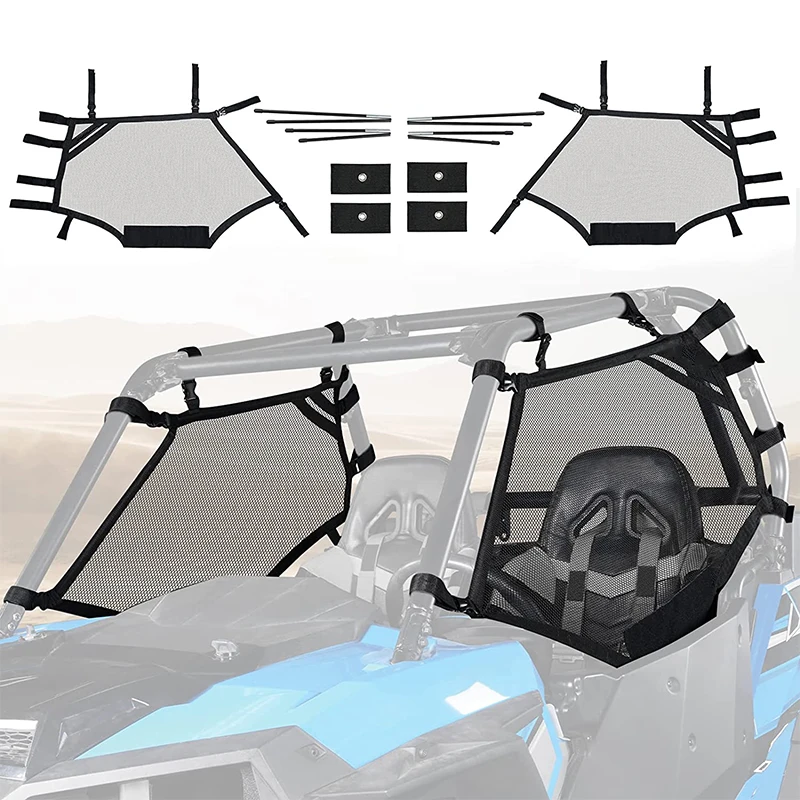 RZR Window Nets Roll Cage Mesh Guard For Polaris RZR XP 570 800 1000 900 2015-2022 XP TURBO 2015-2022 1000 60 INCH PS 2016-2020