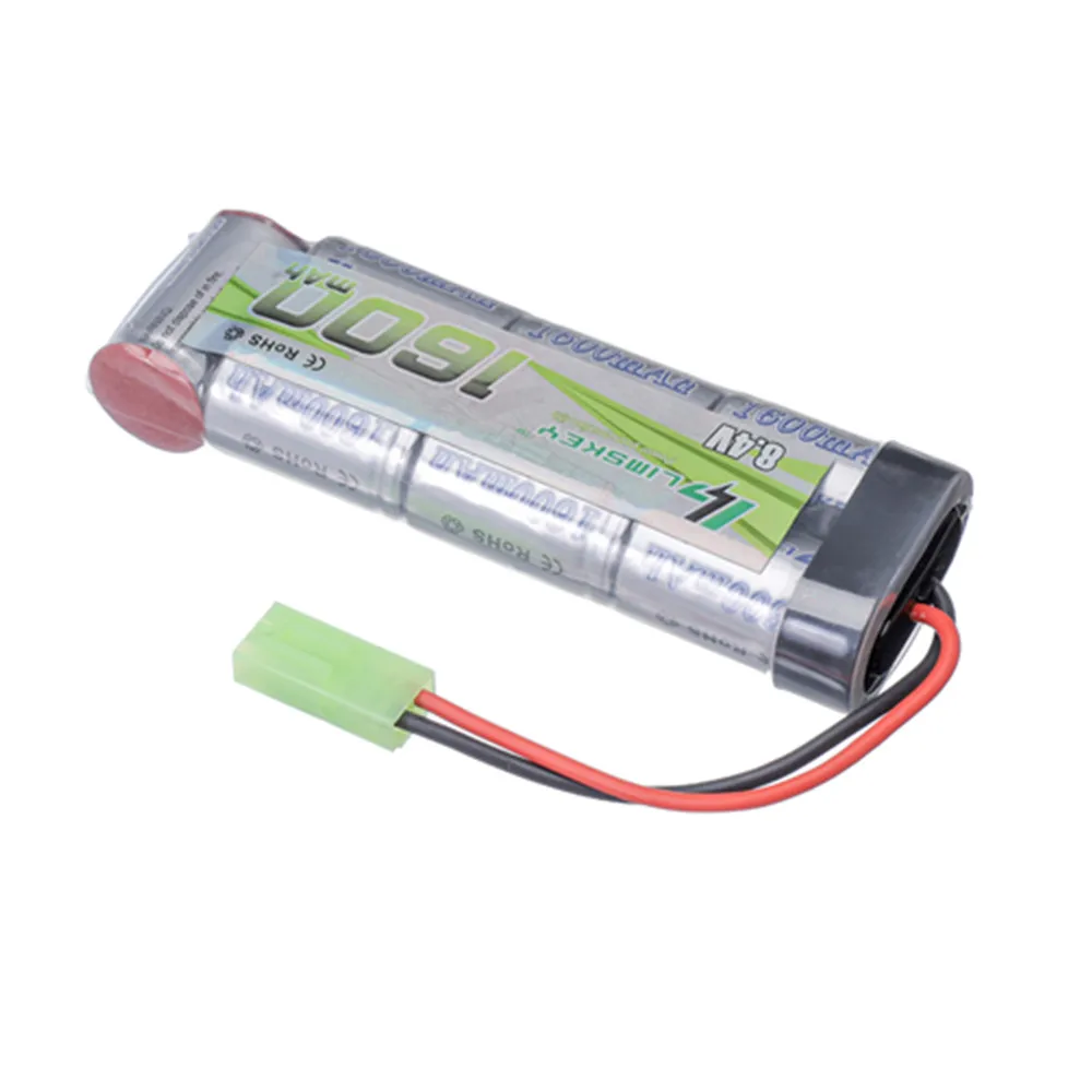 Paquete de batería plana NiMH 7S 2/3A 8,4 V 1600mAh con Mini conector Tamiya para pistolas Airsoft MP5, Scar, M249, M240B, M60