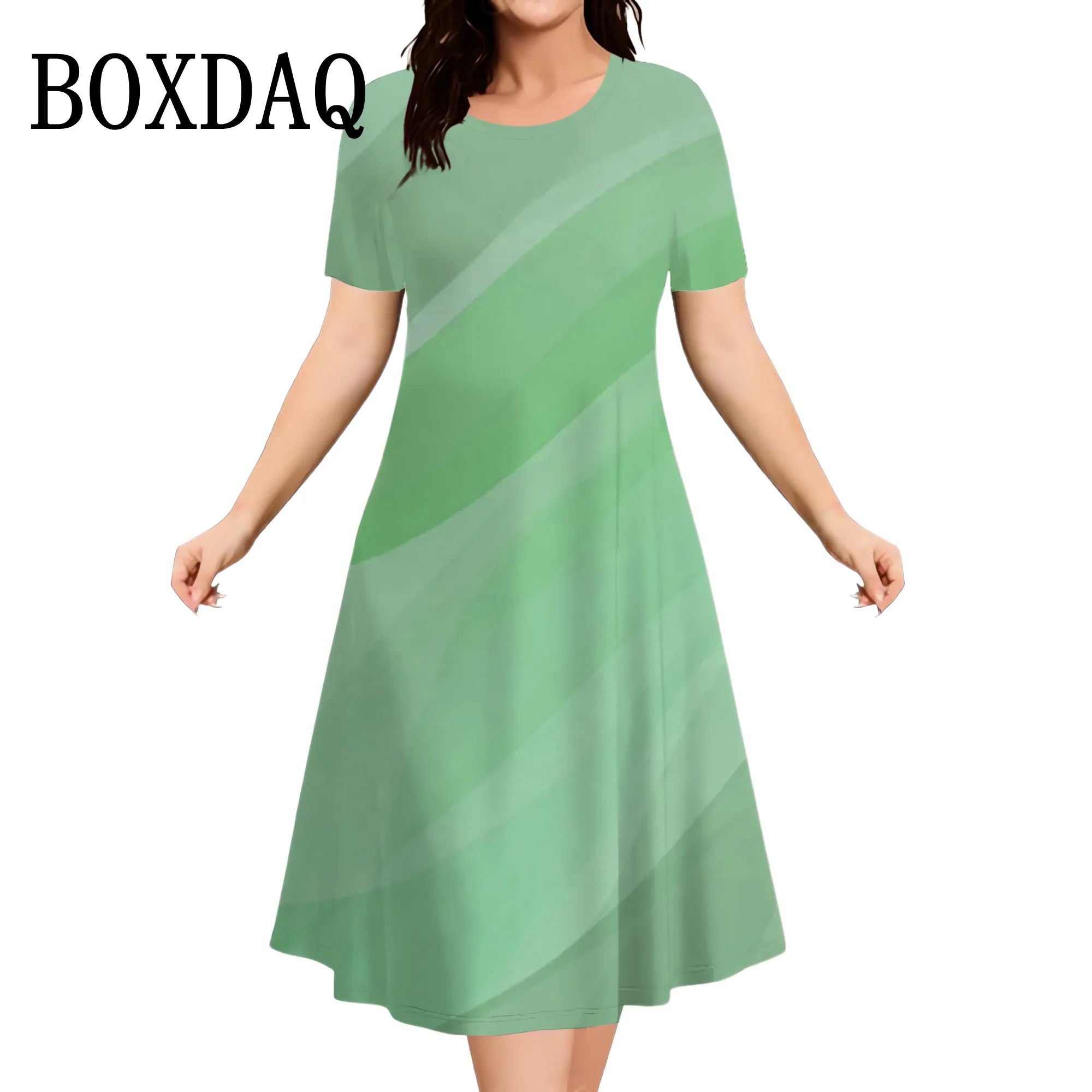 

2025 Новые женские платья больших размеров, свободное платье с короткими рукавами, летнее повседневное полосатое платье с 3D принтом, модная женская одежда больших размеров 9XL