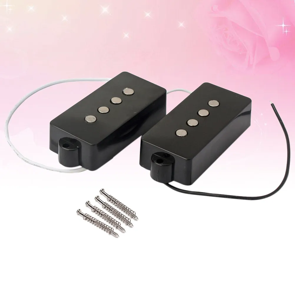 4 String Bass Pickups Standard Alnico V Magnets Medium Output Wax Potted Pb Bass Bridge Neck Replacement Guitar Open Style Parts