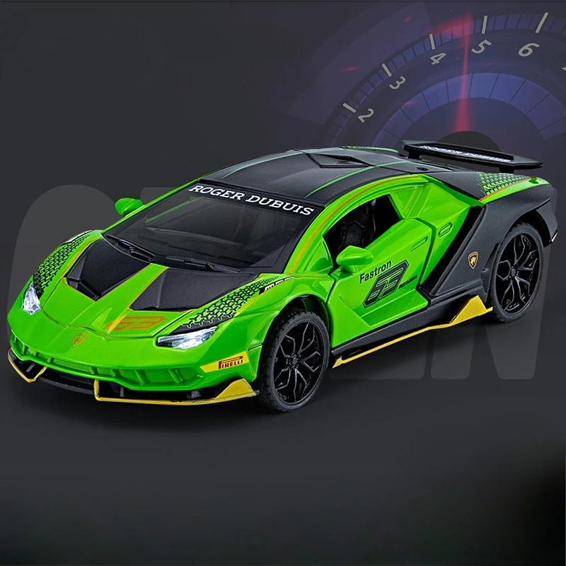 Simulación 1:32 Lambo LP770-4 modelo de coche de carreras con sonido y luz extraíble Metal vehículo de juguete para niños Coche en miniatura