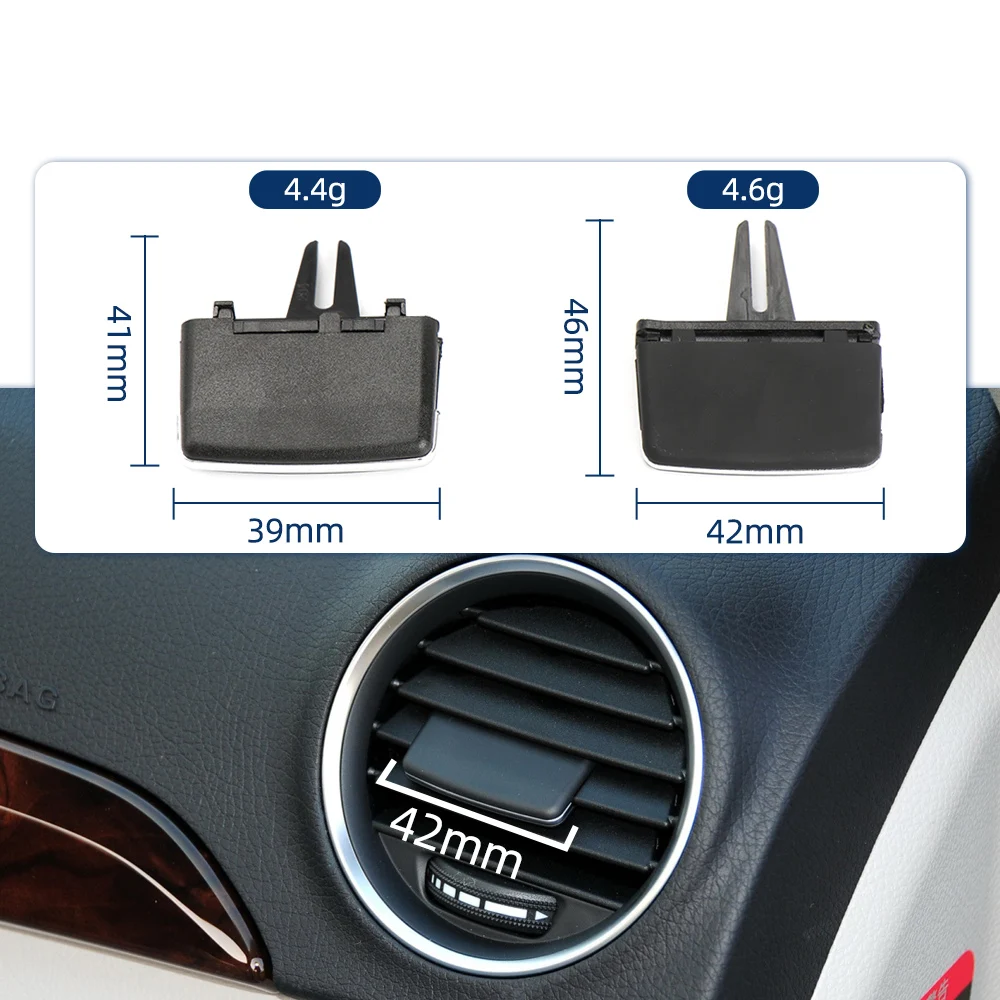 لمرسيدس بنز C GLK الفئة C180 C200 GLK300 2007-2015 W204 X204 سيارة الجبهة تكييف الهواء التيار المتناوب تنفيس مصبغة كليب المنزلق