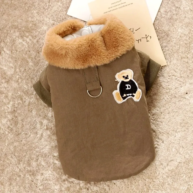 Mode Hund Unten Jacke Winter Warme Hund Kleidung Bär Druck Welpen Jacke Nette Weiche Katze Mantel Haustier Kostüme Französisch Bulldog Kleidung – Detail 19
