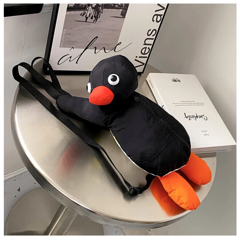 Mochila de peluche de pingüino de dibujos animados para niños y niñas, bolso de hombro de Animal de peluche suave, juguete de pingüino lindo, los mejores regalos de cumpleaños, 38cm