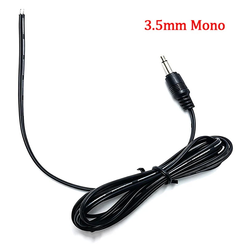 3.5mm Mono 2 Pole TS Male Plug Audio Cable, 1.45m Open Bare Wire End, 1/8 inch Jack Cord for DIY Repair