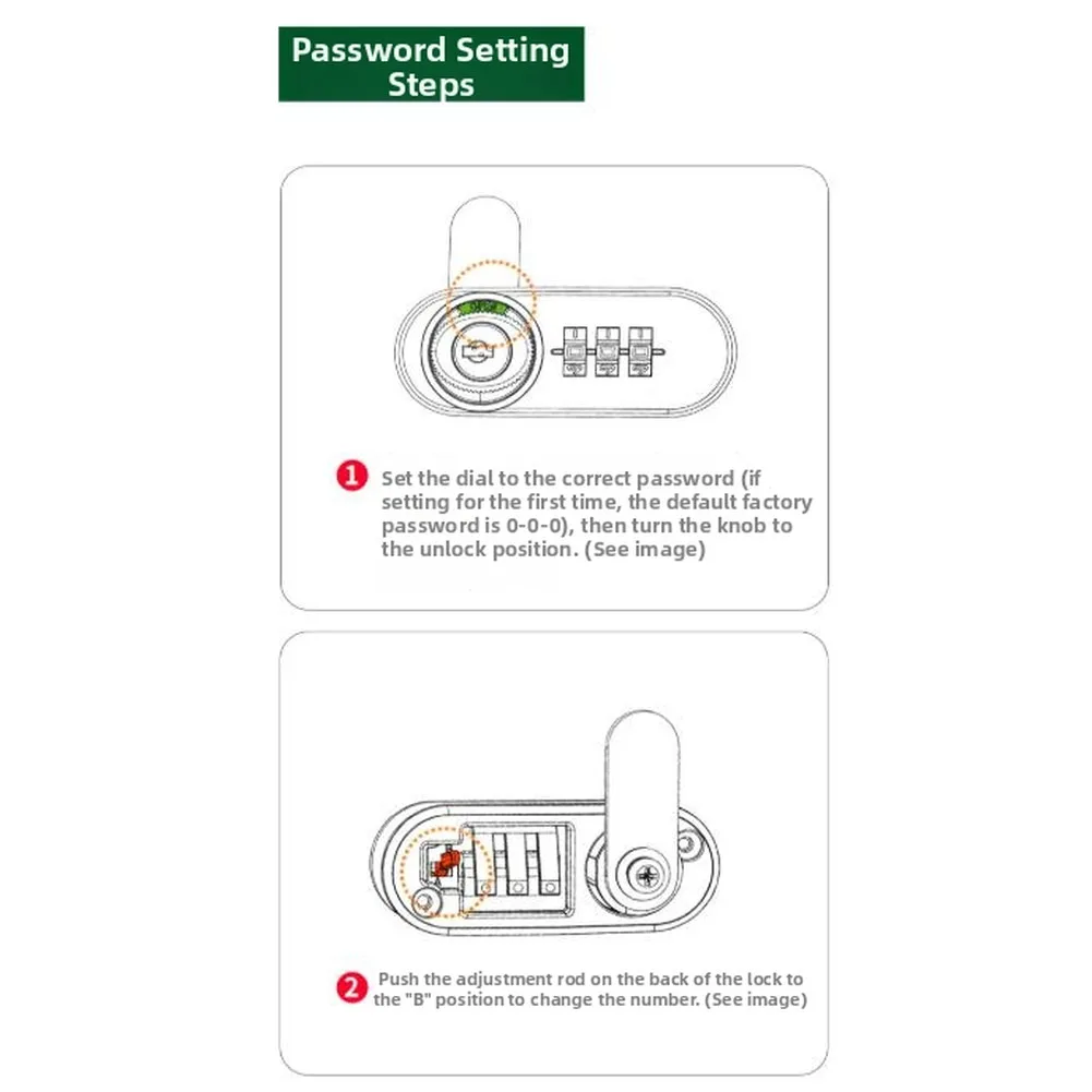 Rotary Latch Style 3 Digit Mechanical Combination Lock for Drawers Cabinets Toolboxes RVs Campervans Boats School Lockers