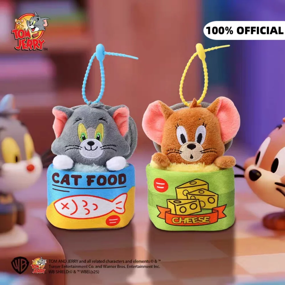 

Подлинная креативная плюшевая кукла Tom And Jerry в консервах, женский рюкзак, украшение, плюшевые кавайные мультяшные куклы, брелок для ключей, подарки для девочек