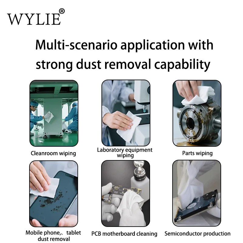 

WYLIE WL-1024 антистатическая чистящая салфетка без пыли, 400 шт., безворсовая салфетка для телефона, экрана компьютера, камеры, салфетки для объектива, чистый инструмент