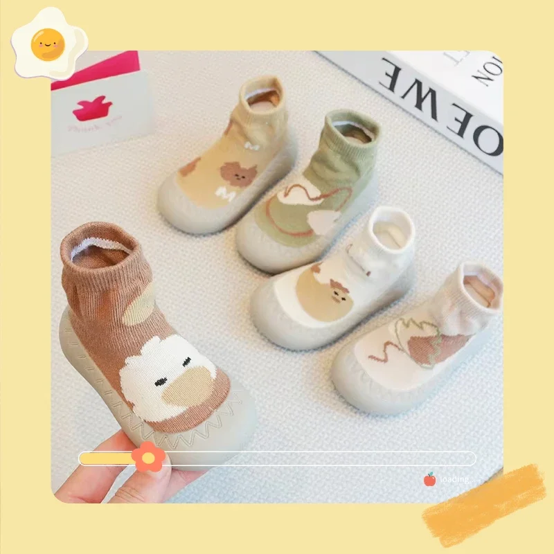 Klassischer Stil für Jungen und Mädchen, geruchshemmende Bodenschuhe und Socken für Jungen und Mädchen, Baby-Wanderschuhe, weiche Sohle, rutschfeste, atmungsaktive Socken für den Innenbereich
