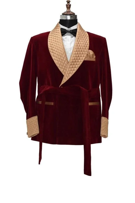 Tailor-Made Smoking Mens Suit Winter Velvet Jacket Slim Fit Male Home Clothing Fashion Coat Costume Custom Made