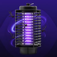Effective Electric Shock Mosquito Killer Lamp LED Physical Trapping and Insect Killing Lamp Black Portable Fly Traps Office