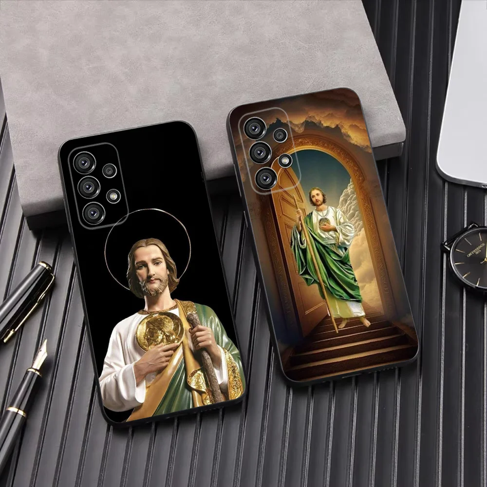 

San Judas Tadeo Phone Case For Samsung Galaxy A13,A21s,A22,A31,A32,A52,A53,A71,A80,A91 Soft Black Shell