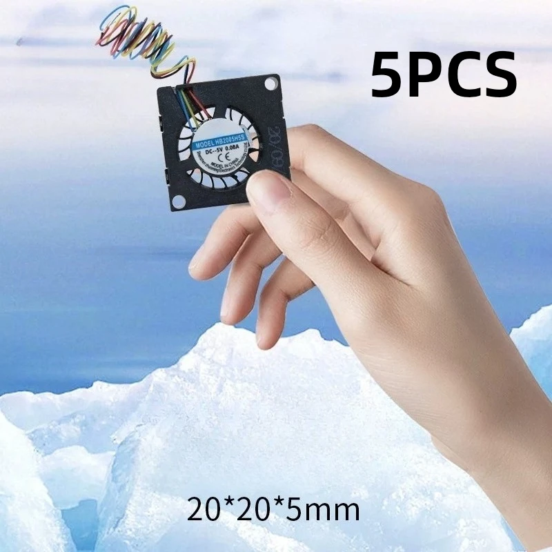 5PCS Mini Ultra‑Thin Silent DC Blower Fan For 5V 12V 2006 3003 Chip Cooling Turbine Blower 15 18 20 30CM