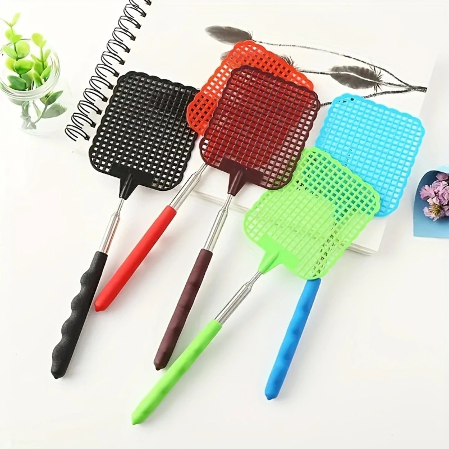 

7-Piece Retractable Fly Swatter Set - Innovative Pest Control with Durable Long Handle, Perfect for Indoor & Outdoor Summer Mosq