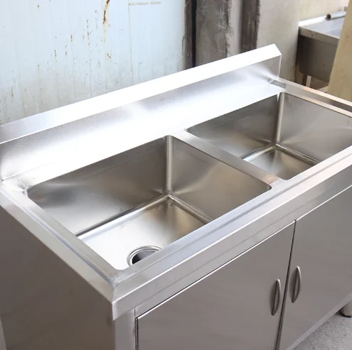 

Оптовая продажа, отдельно стоящая двойная чаша, кухонная мойка, кухонное оборудование из нержавеющей стали для отелей, ресторанов, пекарей, мельницы для муки