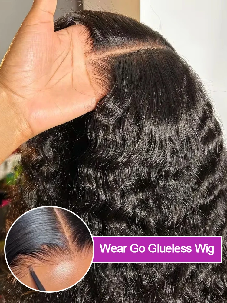 

300Density Pre Cut 7x5 Wear Go Glueless Human Hair Wigs 40 46Inch HD 13x6 13x4 Deep Water Wave Curly Lace Frontal Wigs for Women