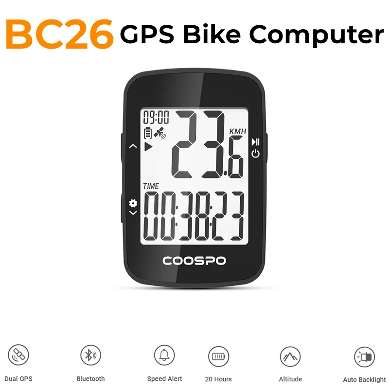 

CooSpo BC26 Bike Computer GPS Wireless Bicycle Speedometer Odometer Bluetooth 5.0 ANT+ APP Waterproof MTB Road Bike Computer