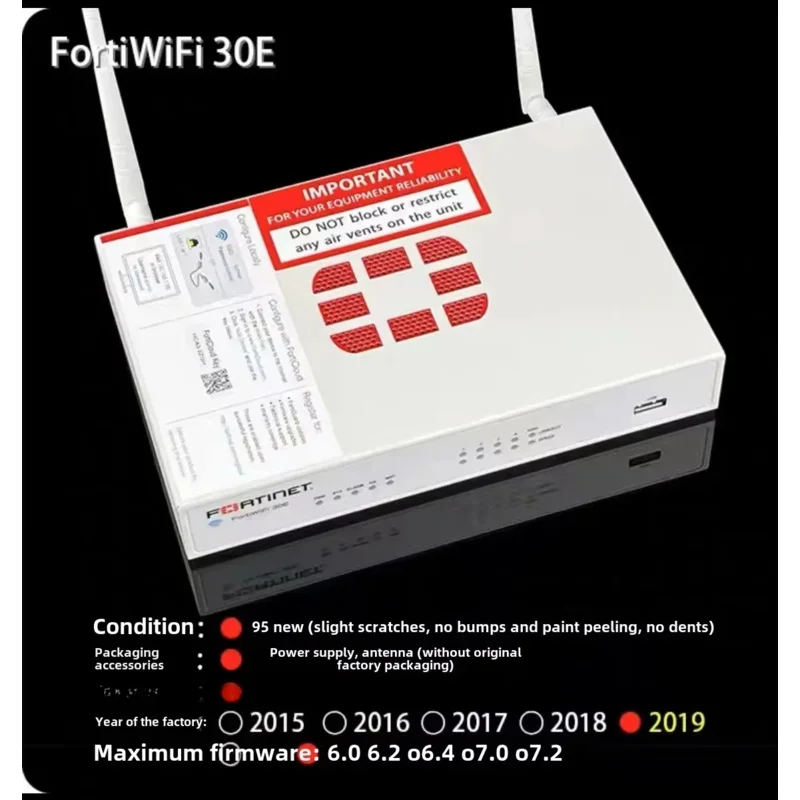 95% New FortiGate 30E Fortinet Firewall Firmware 6.2 Full Gigabit Suitable For Learning VPN FG-30E