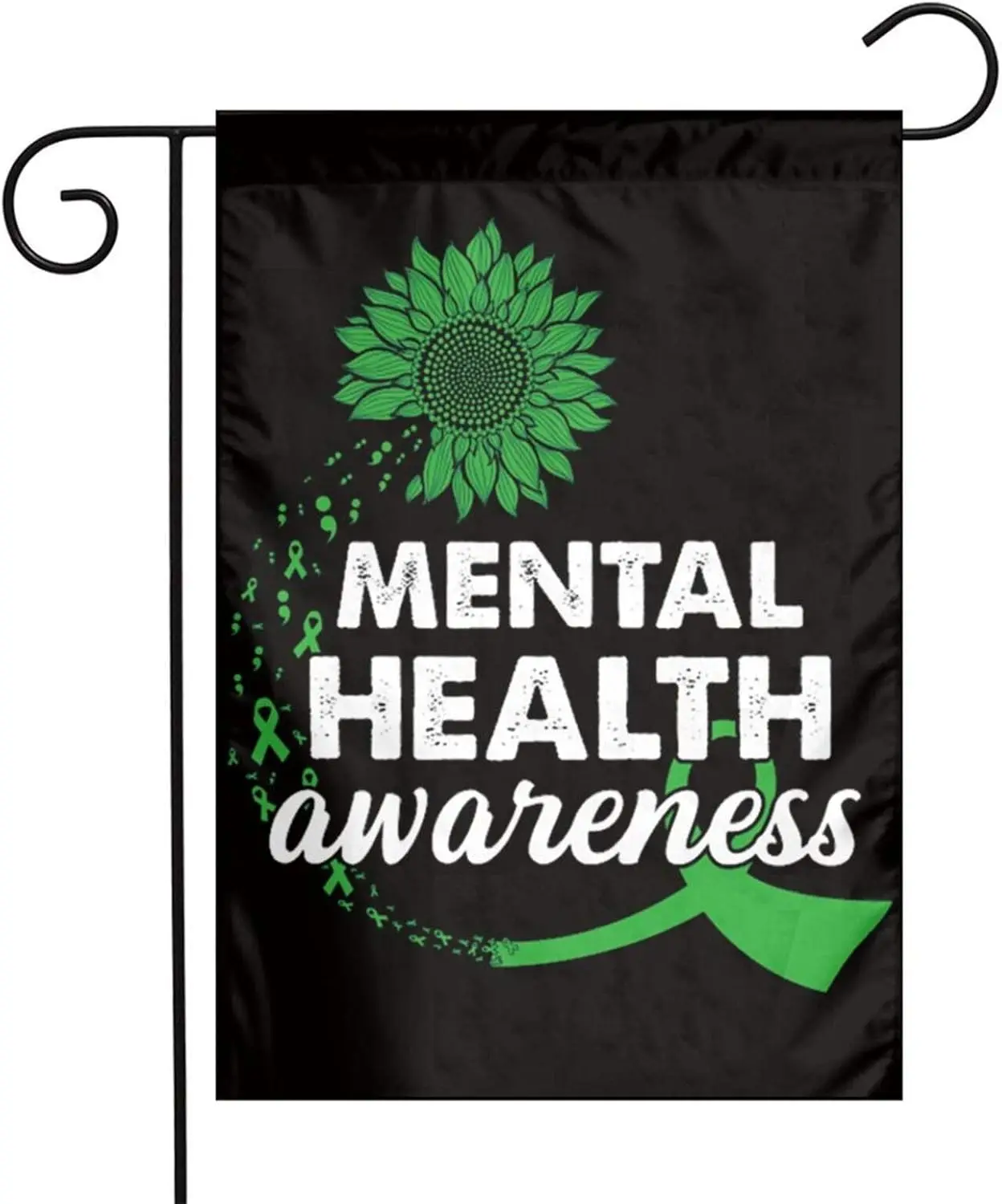 JING Garden Flags 12x18 Inch Mental Health Awareness Beautiful Personalized Patterns-Durable & Fade Resistant White