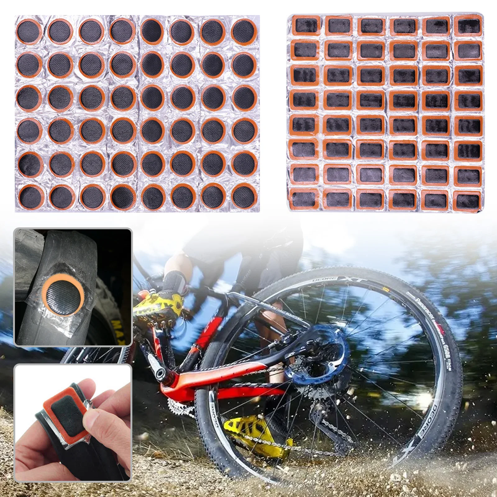 

48pcs Bike Tire Patch Bicycle Tyre Tube Puncture Repair Rubber Patches Set Inner Tube Repair Tool For Nissan Opel Jeep VOLVO