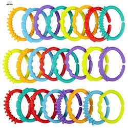 1pc Baby Stroller Rainbow Loop Hook Silicone Food Grade Dental Rubber Ring Hand Grip Connecting Ring Stroller Accessoris