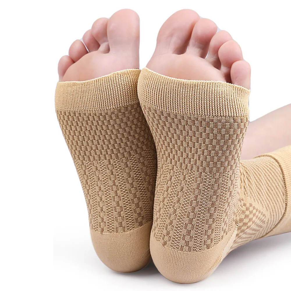 1 Pair Ankle Brace Compression Sleeve Plantar Fasciitis Sock Arch Support Foot Bandage for Achilles Tendonitis Joint Pain Relief