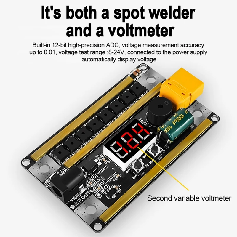 12V Handheld Adjustable Spot Welding Machine Control Board For 18650 Battery Spot Welder 0.1-0.2Mm Nickel Sheet