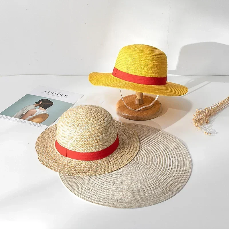 Straw Hat Anime Cosplay Prop Luffy Cap Role Play CartoonStrawhat Stage Performance Accessorie Sunshade Hat 31/35CM Birthday Gift