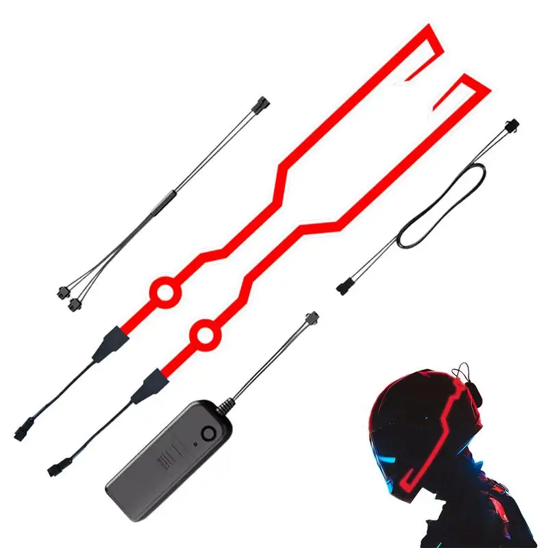 

2 Pieces Motorcycle Helm Light Strip Night Riding Cold Light Stickers Flashing Safe Night Driving Decoration Helm Light Strip