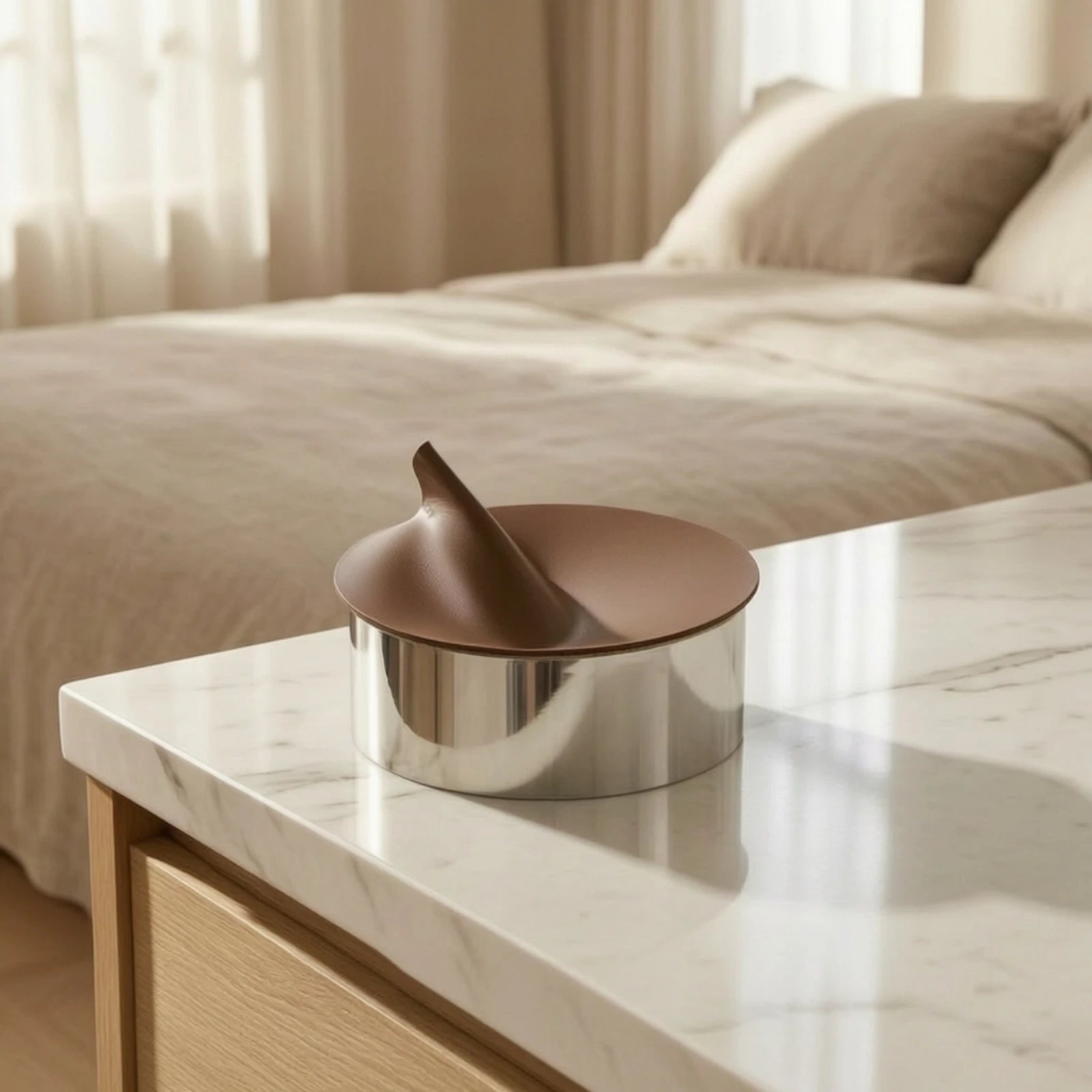 Jewelry Box with Leather Lid Tabletop Decorative Jewelry Box Compact Sturdy for Vanity, Dresser