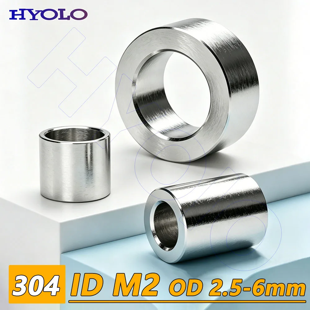 304 Stainless Steel Bushing A2 Washer Round Hollow Unthreaded Stand-off Spacer M2 Gasket Sleeve