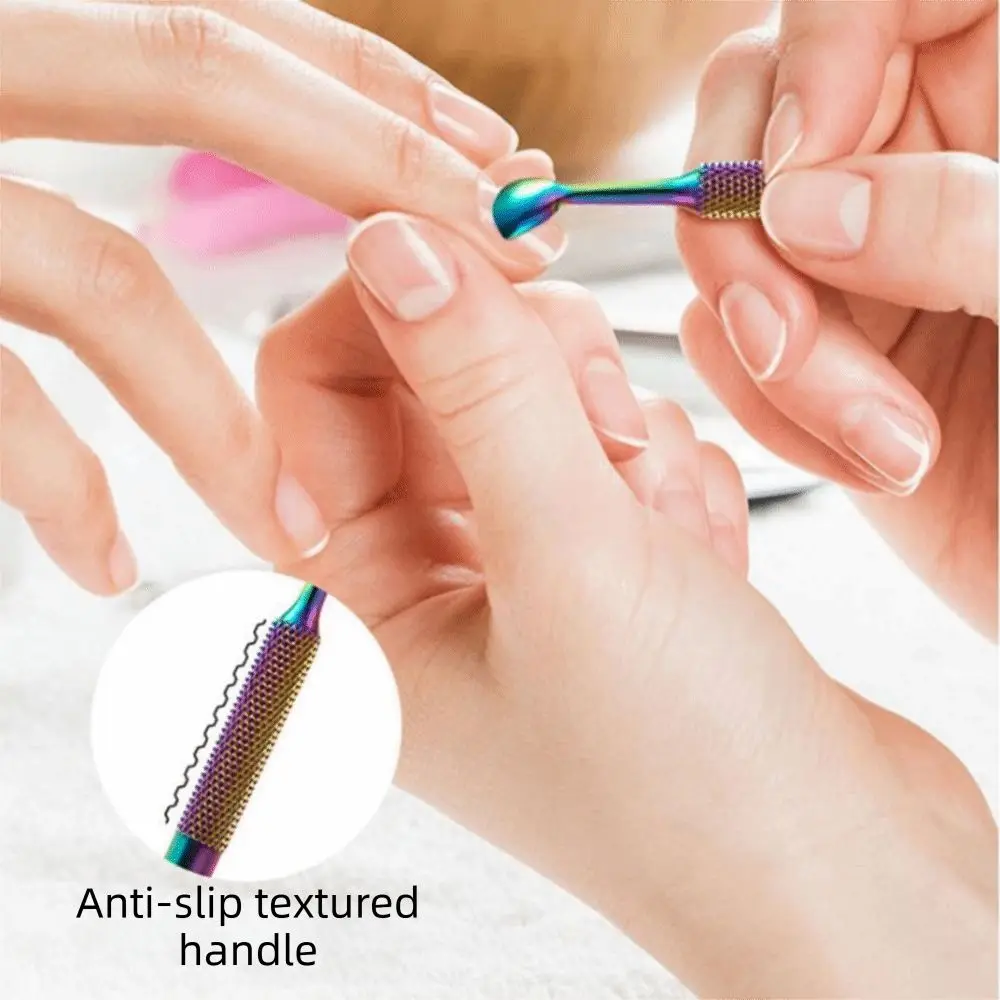 Stainless Steel Cuticle Pusher 100# 150# 240#, Double-Headed Nail Care Tool Wear-resistant Durable Cuticle Remover Nail Art